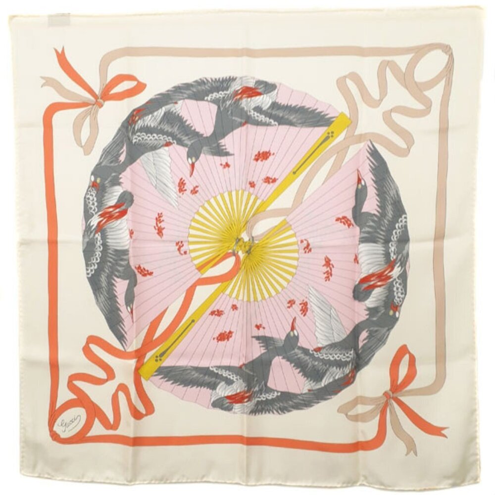 Gucci - Fly Swan Print Silk Scarf - L